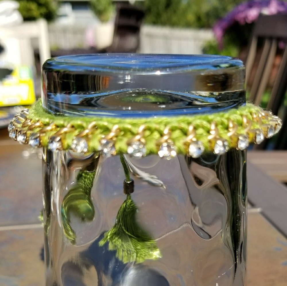 Set of 3 colorful rhinestone and thread bracelets - Picture 2 of 7